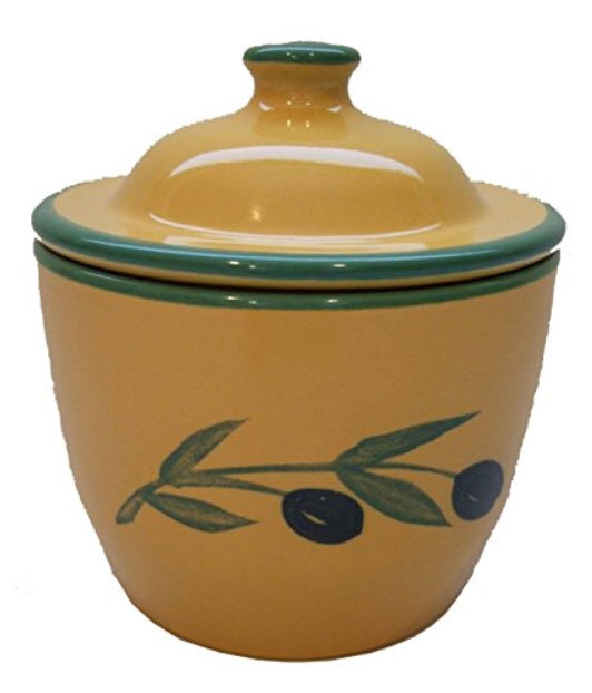 KERAMIK-Deckel-Cooks-Innovations-Ceramic-Garlic-Keeper-Hand-Painted-With-Decorative-Olive-Design